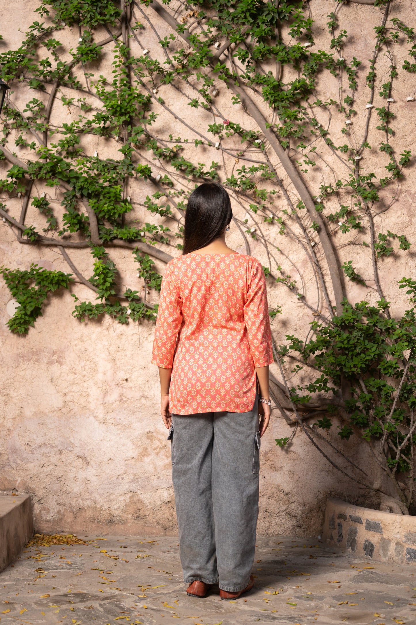 Classy Orangish Kurti Diwali Special Color