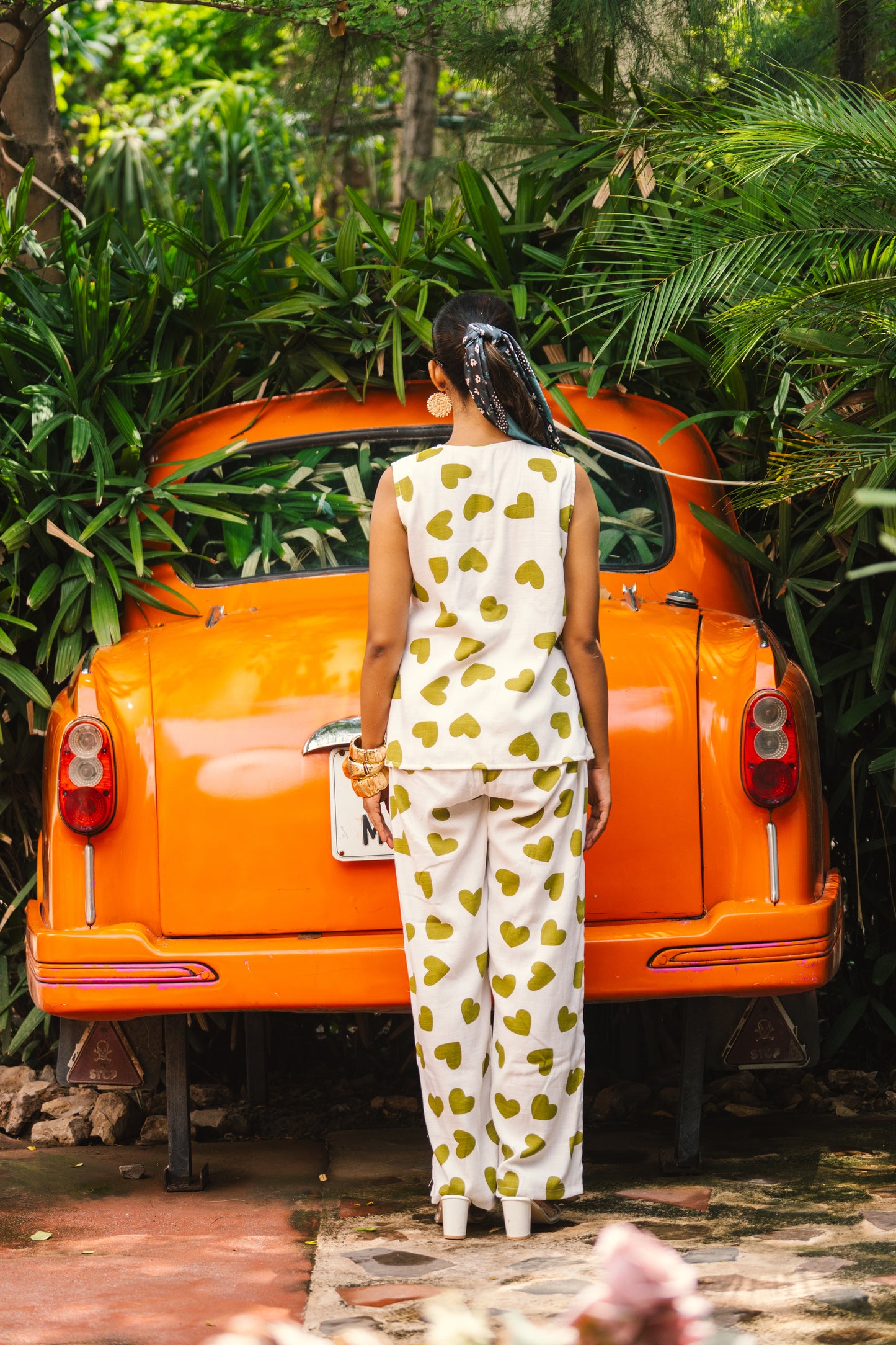 Two Piece Cut Sleeve Heart Cord Set