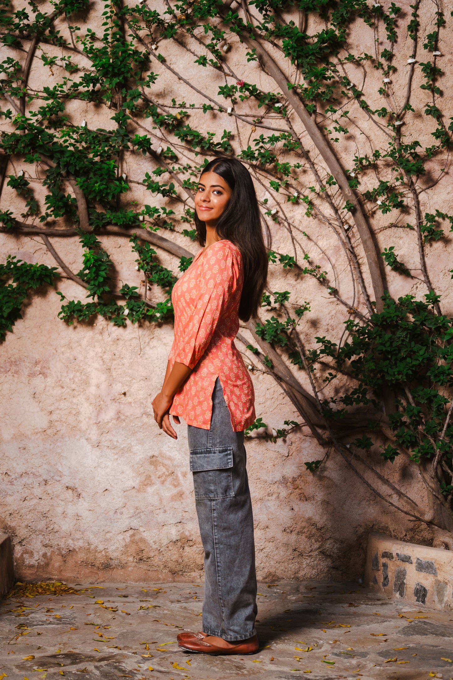 Classy Orangish Kurti Diwali Special Color