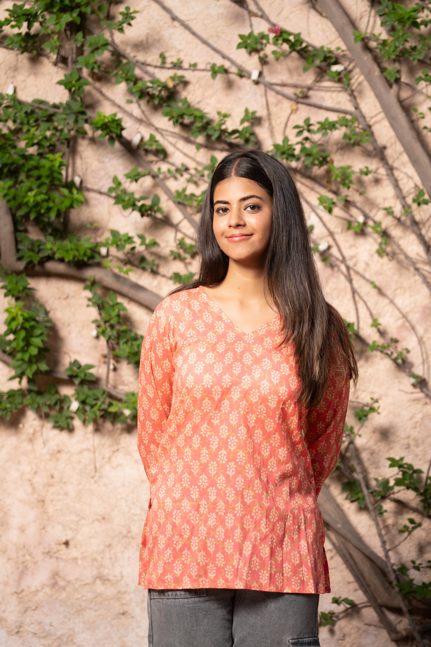 Classy Orangish Kurti Diwali Special Color